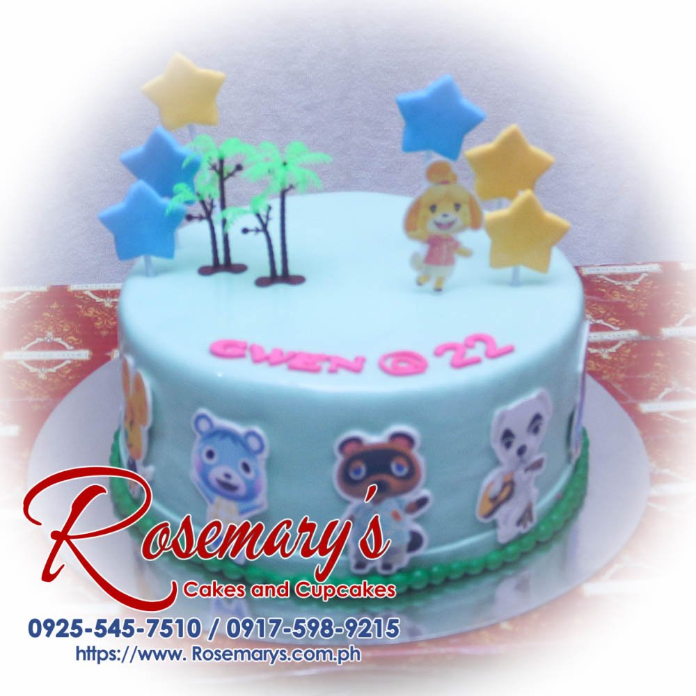 Adorable one-layer Animal Crossing cake with intricate details and vibrant colors. Order your custom cake from Rosemary's Cakes! Call us at 0917-598-9215.