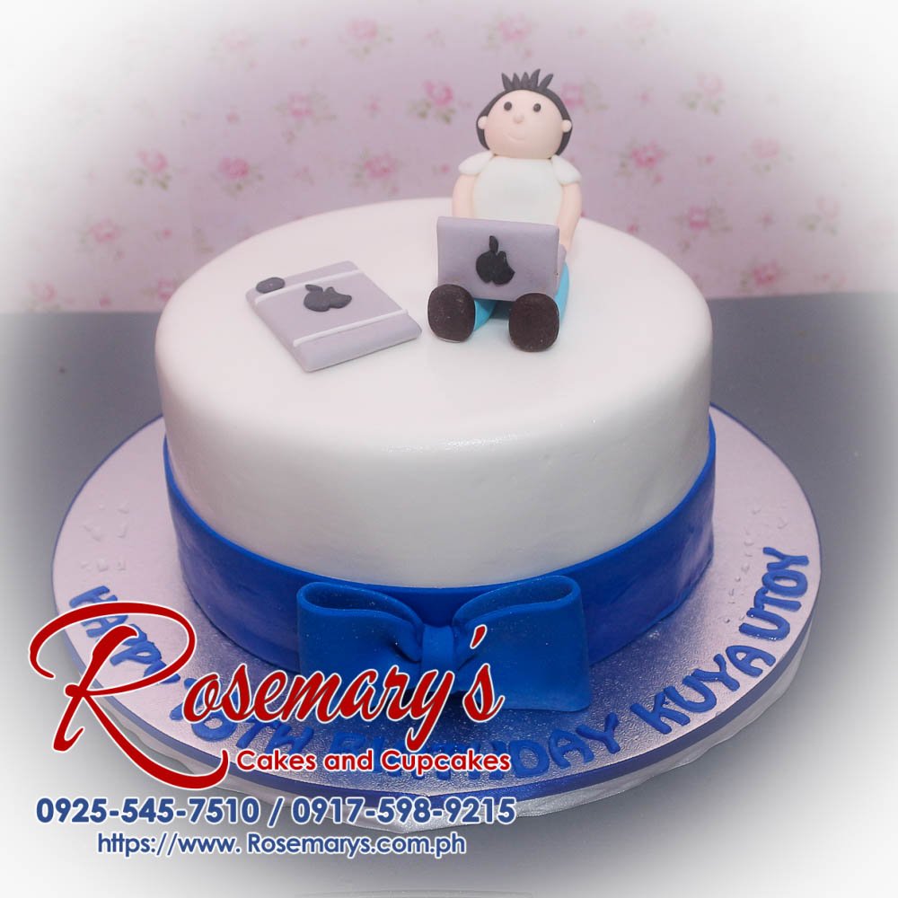 1 Layer Cake for Kuya Utoy Delicious 1 layer blue cake with fondant topper and ribbon from Rosemary's Cakes. Contact 0925-545-7510 for orders.