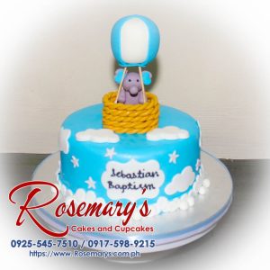 Delicious 1 layer baptismal cake with elegant decorations for christening, by Rosemary's Cakes. Contact: 0925-545-7510.