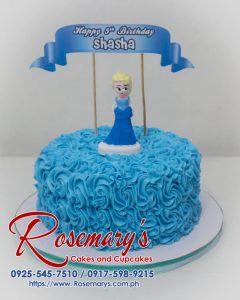 Delectable 1-layer Frozen themed cake with intricate icing details. Order your custom cake from Rosemary's Cakes! 0917-598-9215