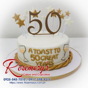 Delicious 1-layer gold & white cake featuring a stunning 3D printed topper. Perfect for themed celebrations! Order yours from Rosemary's Cakes: 0917-598-9215