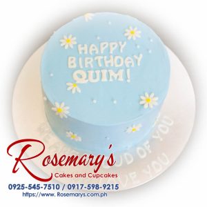 Delicious 1 layer icing cake with elegant design, perfect for wedding anniversaries. Order from Rosemary's Cakes at 0917-598-9215.