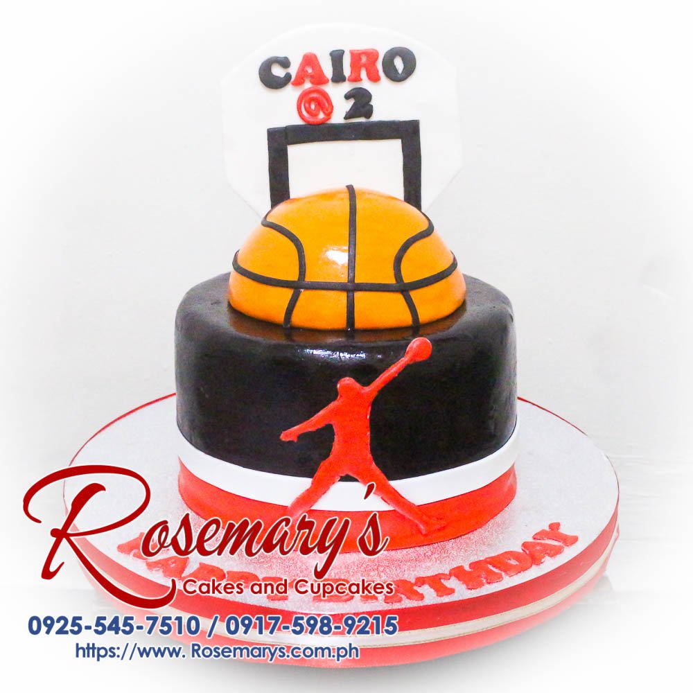 2 Layer Basketball Themed Cake for Cairo’s 2nd Birthday Delicious 2-layer basketball themed cake by Rosemary's Cakes, perfect for birthdays! Contact: 0917-598-9215.