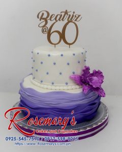 Delicious two-layer purple birthday cake with a 3D printed topper. Order yours from Rosemary's Cakes! 0917-598-9215