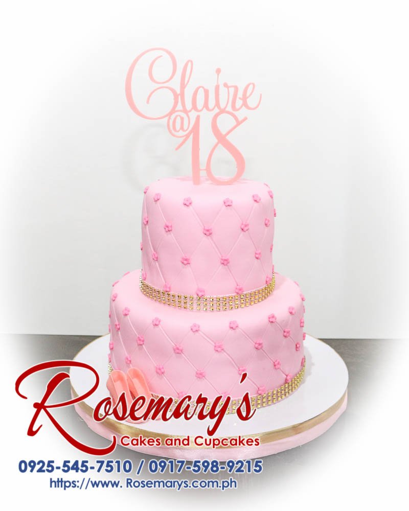 2 layer pink themed cake with intricate 3D printed decorations, a delicious treat from Rosemary's Cakes. Contact: 0925-545-7510.