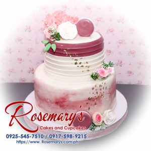 Delicious 2 layer macarons and flowers themed cake from Rosemary's Cakes. Contact: 0917-598-9215.