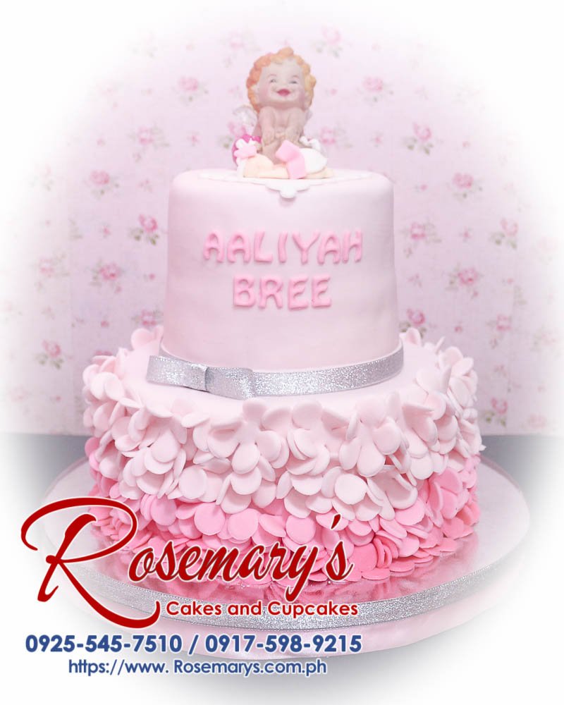 Delicious 2-layer pink themed cake from Rosemary's Cakes, perfect for any celebration. Contact 0917-598-9215.