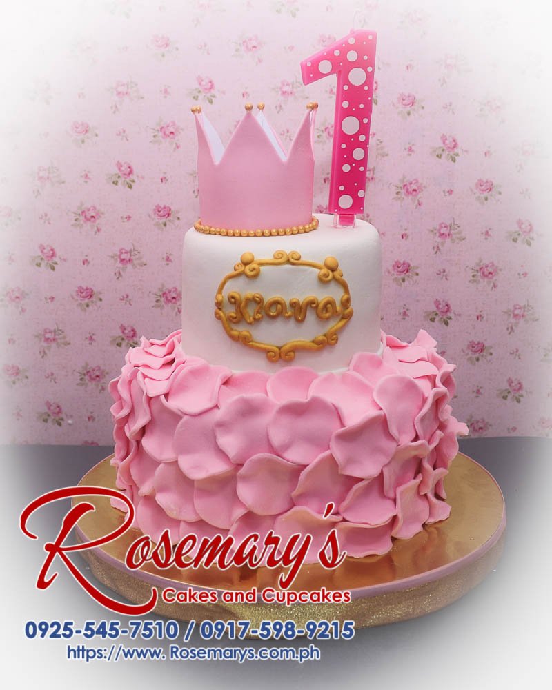 2 Layer Princess Themed Cake for Kiara Delicious 2 layer pink princess themed cake by Rosemary's Cakes, perfect for celebrations. Contact: 0925-545-7510.