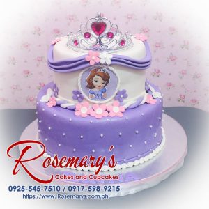 Delicious 2 layer Sofia the First themed cake in purple from Rosemary's Cakes. Contact: 0925-545-7510.