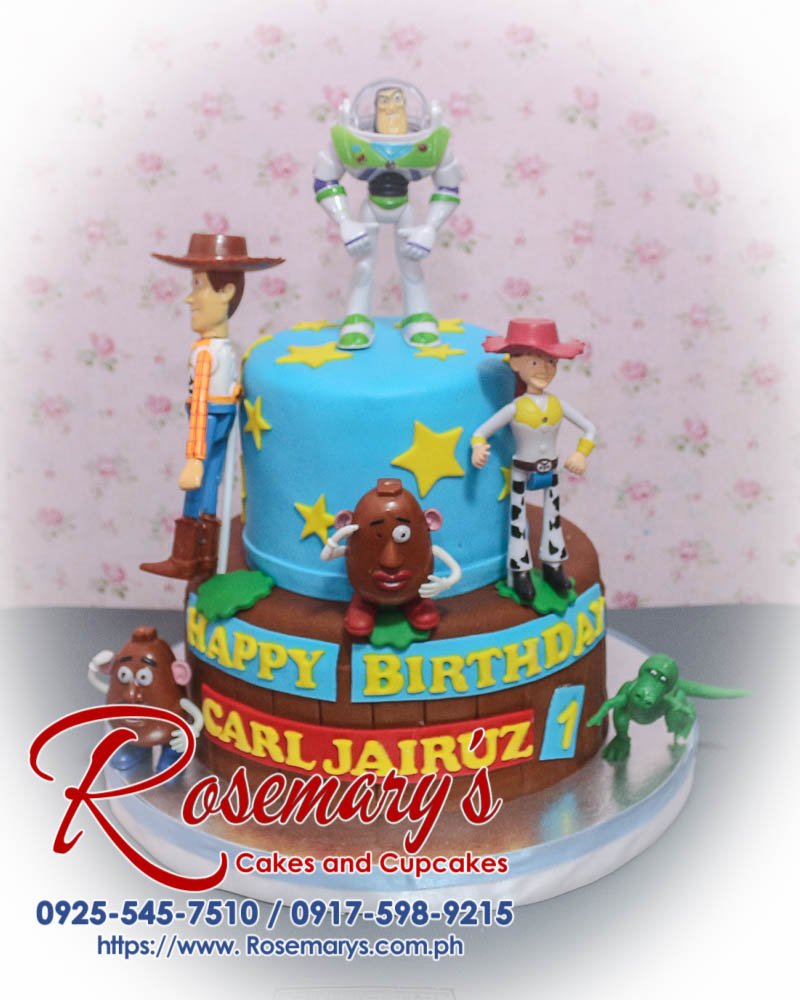 2 Layer Toy Story Cake for Carl Jairuz Delicious blue 2 layer Toy Story cake by Rosemary's Cakes, perfect for themed celebrations. Contact: 0925-545-7510.