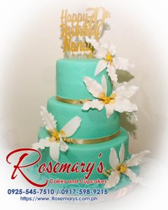 Delicious 3 layer themed cake from Rosemary's Cakes, featuring vibrant green colors and 3D printed decorations. Contact: 0917-598-9215.