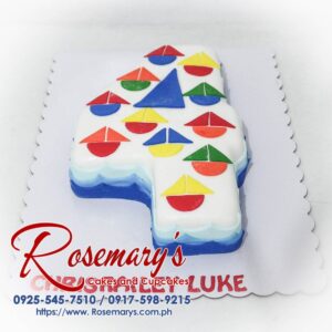 Delectable single-layer number cake adorned with festive decorations. Perfect for birthdays or celebrations! Order yours from Rosemary's Cakes: 0925-545-7510.