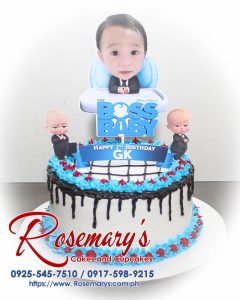 Delicious blue Boss Baby themed icing cake by Rosemary's Cakes. Perfect 1 layer cake for special celebrations! Contact: 0925-545-7510.
