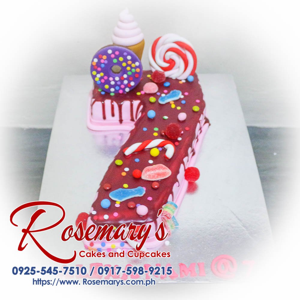 Candyland Themed Number cake for Alexa Nami Delicious Candyland themed number cake, vibrant colors and sweet decorations. Order from Rosemary's Cakes at 0925-545-7510.