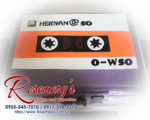 Delicious cassette tape themed cake, beautifully crafted for a milestone celebration. Order from Rosemary's Cakes at 0917-598-9215.