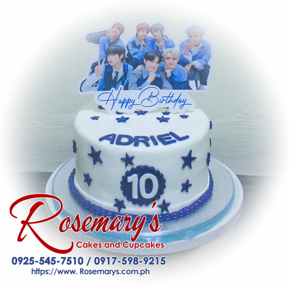 Delicious 1 layer Ehypen themed cake, perfect for Kpop fans. Order from Rosemary's Cakes at 0917-598-9215.
