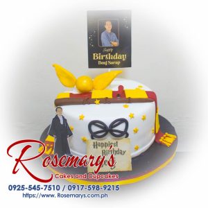 Delicious Harry Potter themed 1 layer cake by Rosemary's Cakes, perfect for a wedding anniversary. Contact: 0925-545-7510.