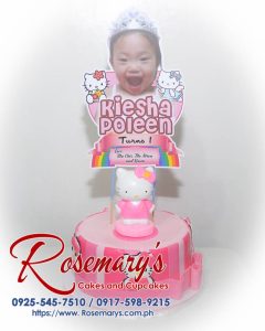 Delectable one-layer Hello Kitty cake adorned with pink frosting and charming HK details. Perfect for birthdays or special occasions! Order from Rosemary's Cakes: 0917-598-9215.