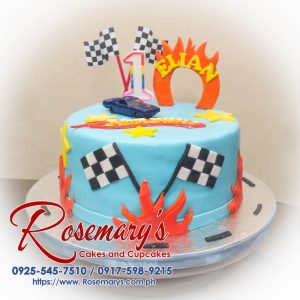 Delicious 1-layer Hot Wheels themed cake by Rosemary's Cakes, perfect for any celebration. Contact: 0925-545-7510.