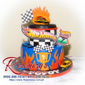 Delicious 1-layer Hot Wheels themed cake from Rosemary's Cakes, perfect for any celebration. Contact: 0917-598-9215.