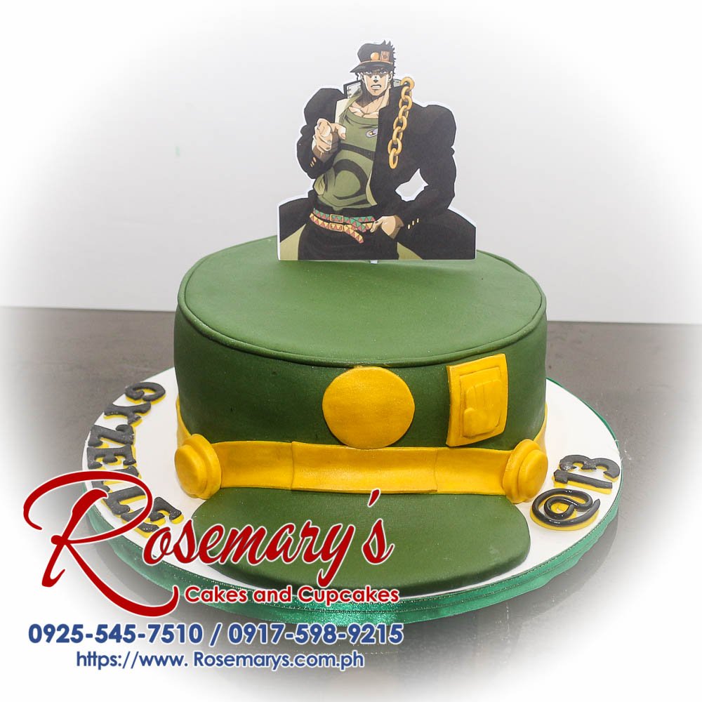 Delicious green Jojo's Bizarre Adventure themed cake by Rosemary's Cakes. For orders, call 0917-598-9215.