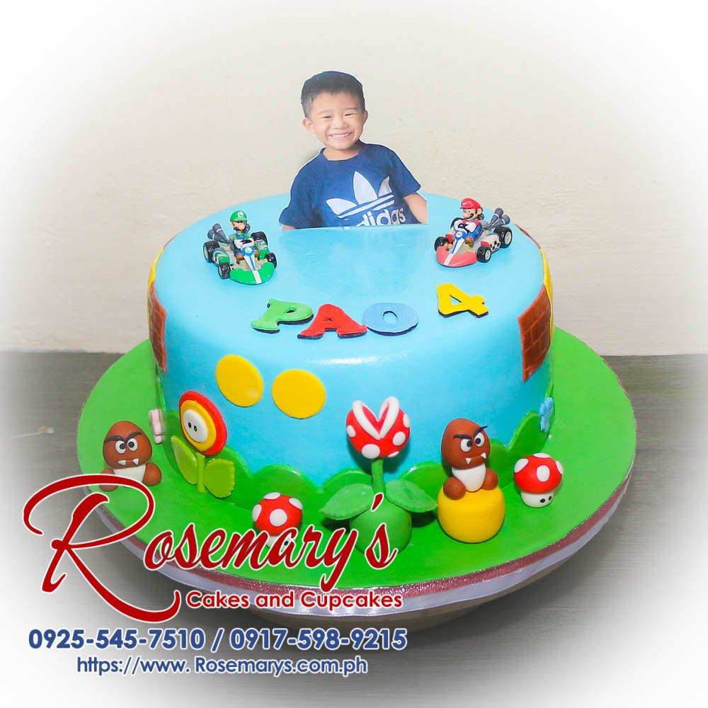 Mario and Luigi Themed Cake for Pao’s 4th Birthday Delicious Mario and Luigi themed 1-layer cake from Rosemary's Cakes, perfect for any celebration! Contact: 0917-598-9215.