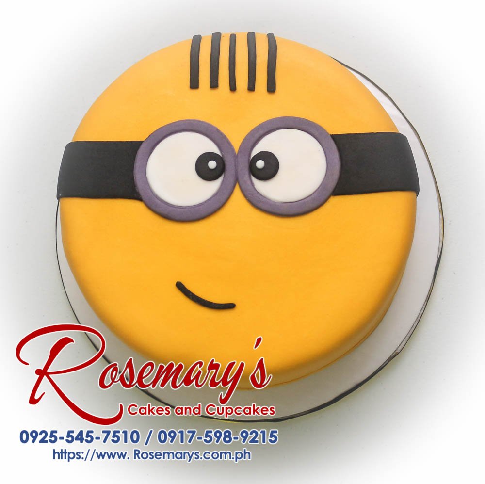 One-layer yellow cake decorated with adorable Minion characters. Perfect for birthdays and Minion lovers! Order yours from Rosemary's Cakes: 0917-598-9215