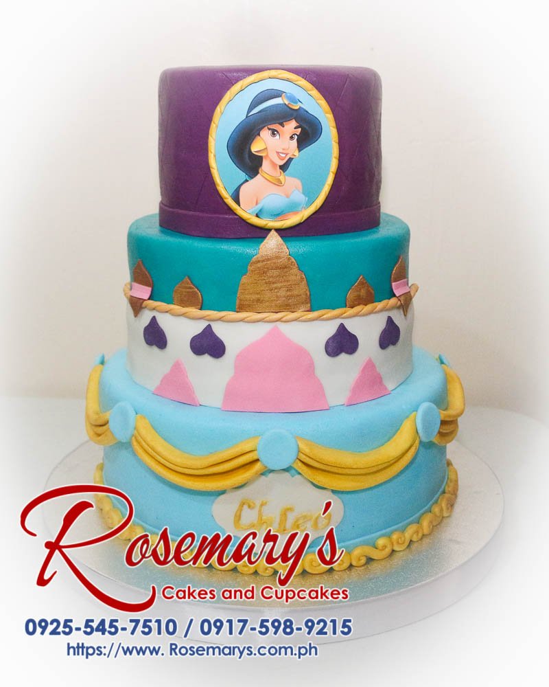 Delicious Princess Jasmine themed 3-layer cake by Rosemary's Cakes. Perfect for Disney fans! Contact: 0925-545-7510.