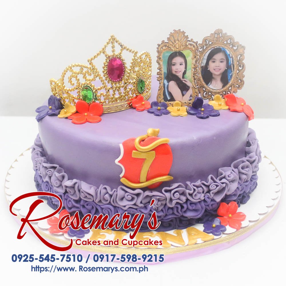 Princess Themed Cake for Elena Delicious one-layer purple princess cake with intricate details. Perfect for any celebration! Order from Rosemary's Cakes: 0917-598-9215.