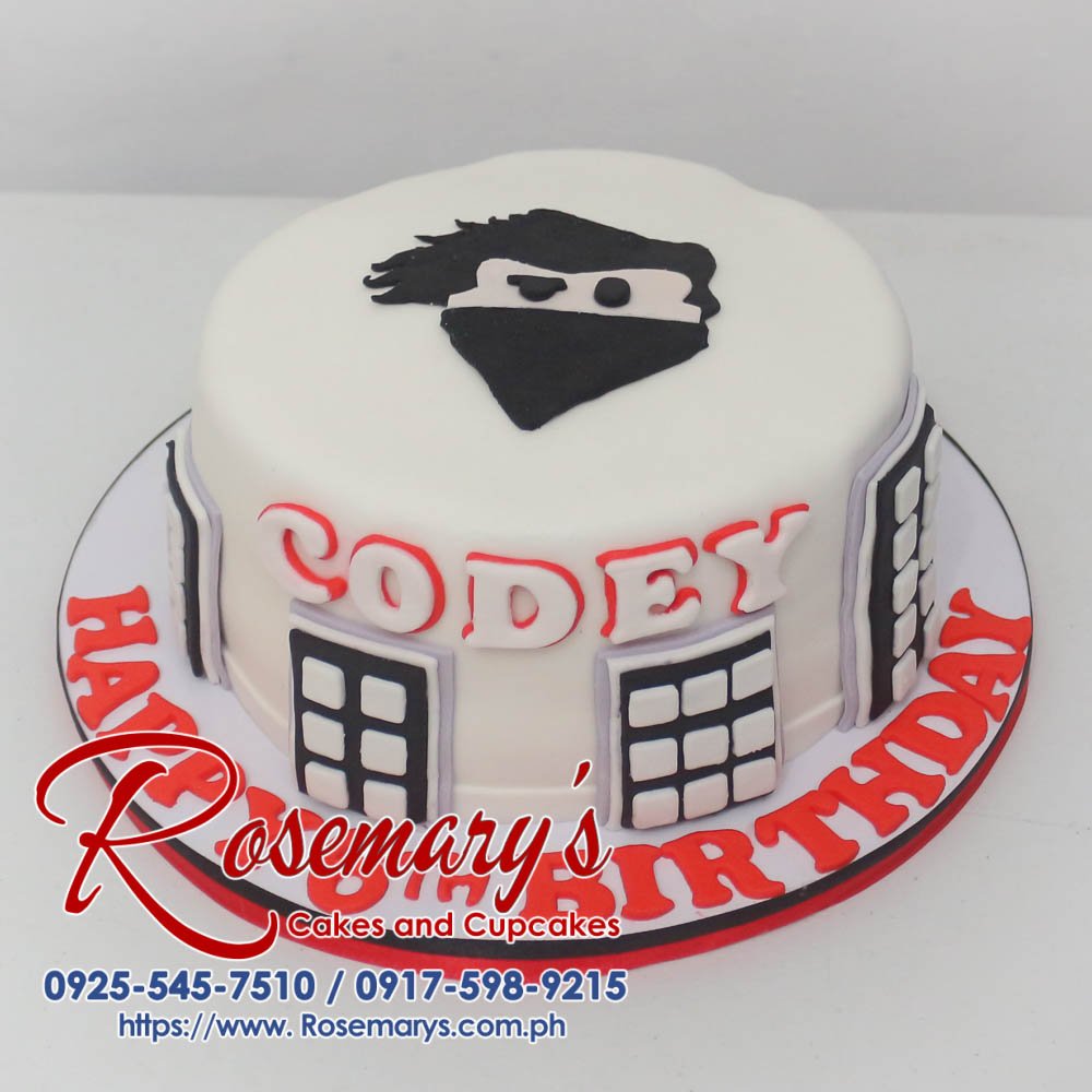 One-layer Roblox themed cake, featuring detailed edible decorations and a vibrant design. Perfect for birthdays and celebrations. Order yours from Rosemary's Cakes: 0925-545-7510.