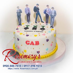 Delicious 1 layer TXT themed cake with vibrant K-pop decorations. Order from Rosemary's Cakes at 0917-598-9215.