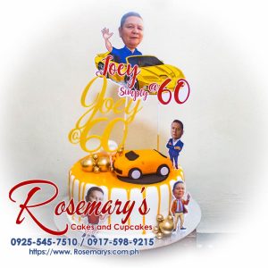 One-layer drip cake adorned with a delicate 3D-printed design. Delicious and perfect for any celebration! Order yours from Rosemary's Cakes: 0917-598-9215.