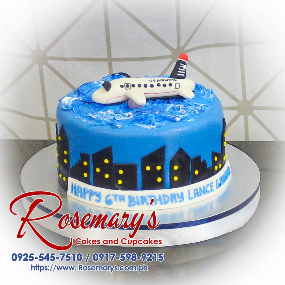 1 Layer Airplane Themed Cake for Lance Gabriel’s 6th Birthday Delicious blue 1 layer airplane themed cake by Rosemary's Cakes, perfect for celebrating birthdays. Contact: 0925-545-7510.