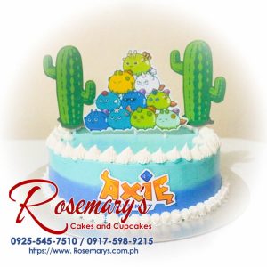 Delicious 1 layer Axie Infinity themed icing cake with vibrant colors and intricate designs. Order from Rosemary's Cakes at 0917-598-9215.