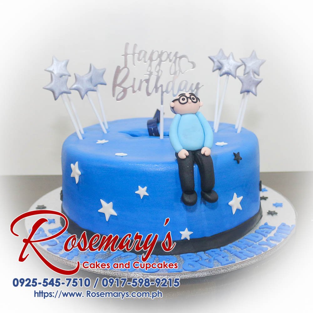 Delicious blue 1 layer cake from Rosemary's Cakes, perfect for themed celebrations. Contact: 0925-545-7510.