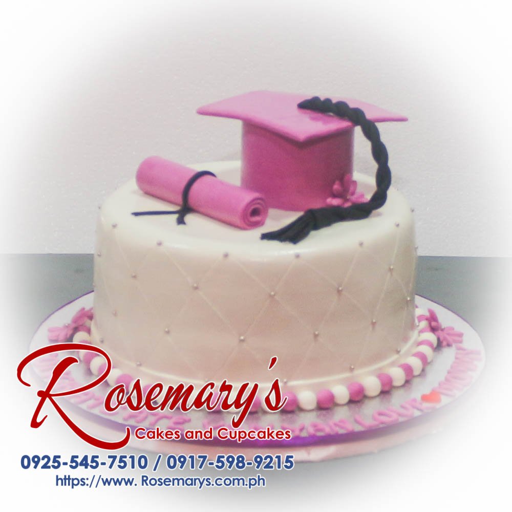 1 Layer Cake for Yan Yan’s Graduation Delicious 1 layer cake for graduation, featuring vibrant purple decorations. Order from Rosemary's Cakes at 0917-598-9215.