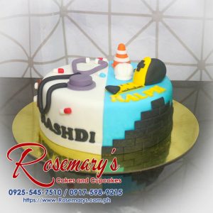 Delicious 1-layer themed cake featuring doctor and engineer designs, crafted by Rosemary's Cakes. Contact: 0917-598-9215.