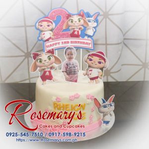 Delicious pink 1 layer Eli kids themed cake from Rosemary's Cakes, perfect for celebrations. Contact: 0925-545-7510.