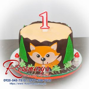 Delicious 1 layer fox-themed cake from Rosemary's Cakes, featuring a charming brown design. Contact 0917-598-9215.