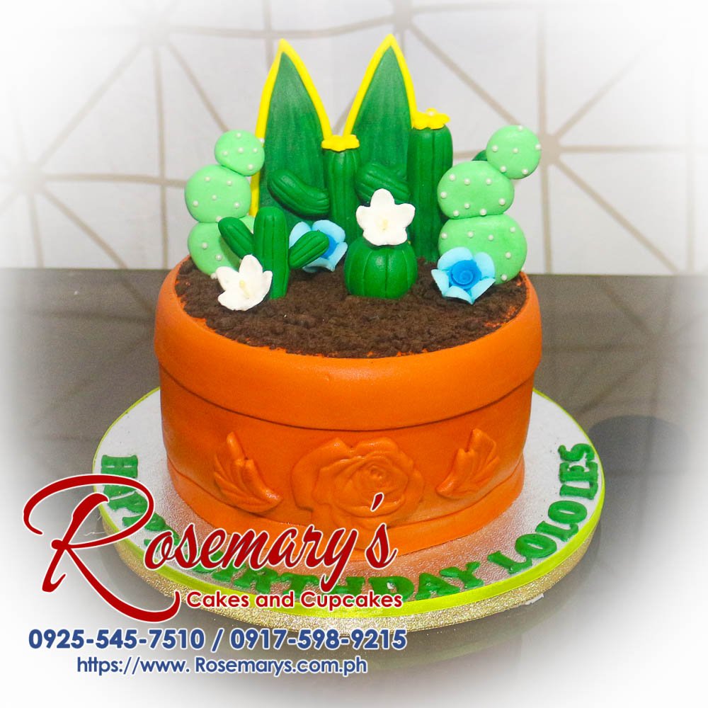 Delicious 1 layer brown plant-themed cake by Rosemary's Cakes, perfect for any celebration. Contact: 0925-545-7510.