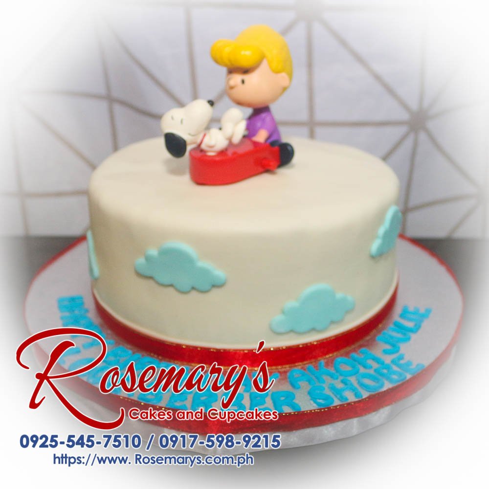 Delicious 1 layer Snoopy themed cake from Rosemary's Cakes, perfect for celebrations. Contact: 0925-545-7510.