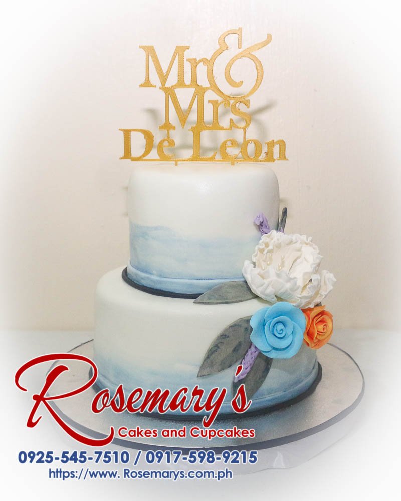 Delicious 2-layer wedding cake with intricate 3D printed design by Rosemary's Cakes. Contact: 0917-598-9215.