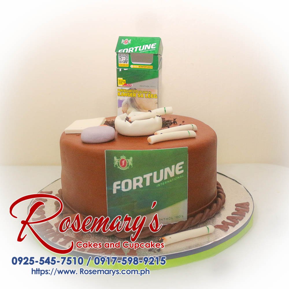 Cigarettes Themed 1 Layer Cake Delicious 1 layer cigarette themed cake by Rosemary's Cakes, perfect for unique celebrations. Contact 0917-598-9215.