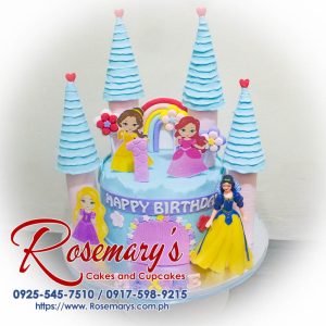 Delicious Disney Princess castle themed 1-layer cake from Rosemary's Cakes, perfect for any celebration. Contact: 0925-545-7510.