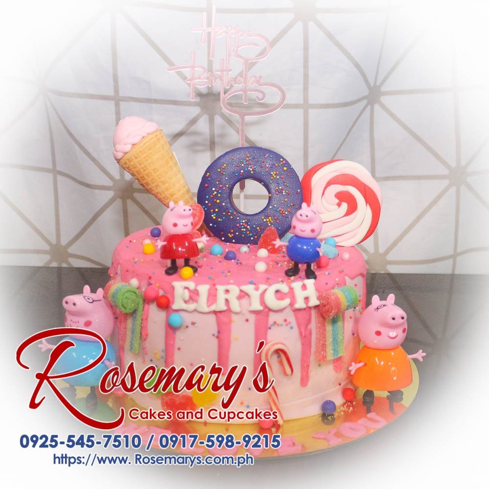 Delicious, pink Peppa Pig themed 1 layer cake from Rosemary's Cakes, perfect for any celebration. Contact: 0917-598-9215.