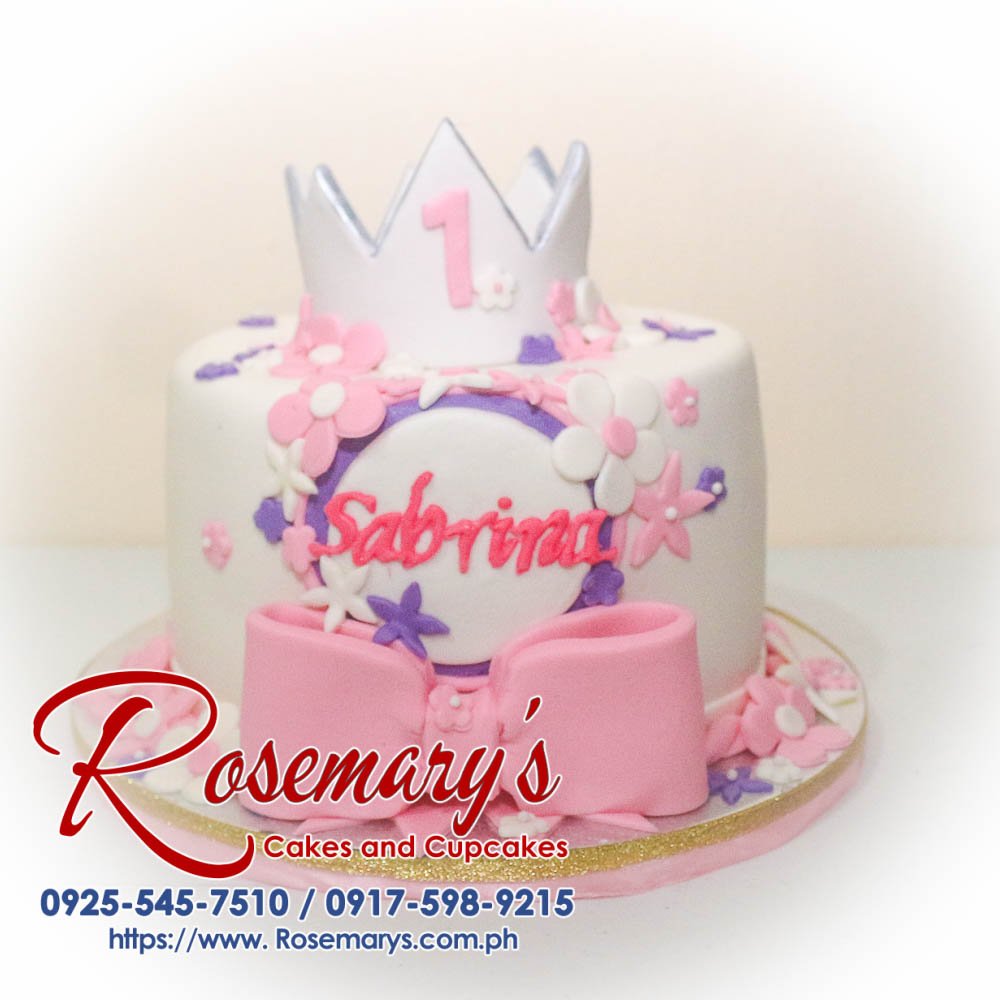 Delicious pink princess themed 1 layer cake from Rosemary's Cakes, perfect for any celebration. Contact: 0925-545-7510.