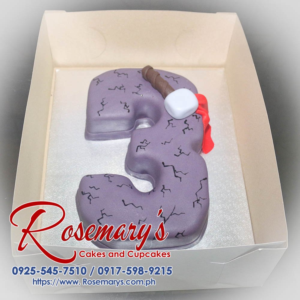 Delicious Thor themed number cake adorned with vibrant decorations. Order from Rosemary's Cakes at 0917-598-9215.