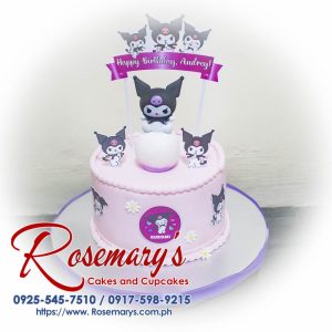 Delicious Kuromi themed 1 layer cake by Rosemary's Cakes, perfect for any celebration. Contact 0925-545-7510.