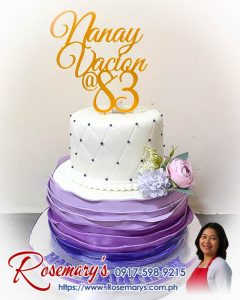 2 layer purple and white ombre cake with 3D printed topper, delicious themed cake by Rosemary's Cakes. Contact 0917-598-9215.