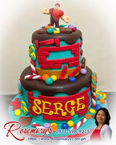 2 layer Wreck It Ralph themed cake with vibrant design, delicious and yummy cakes by Rosemary's Cakes. Contact 0917-598-9215.